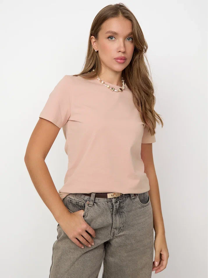 Футболка SLIM, пудровая