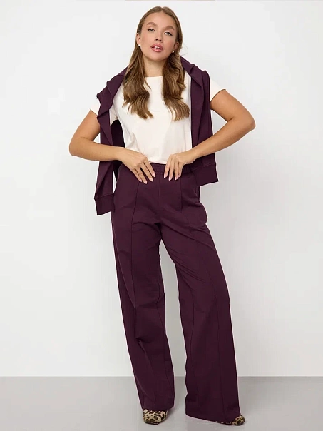 Брюки палаццо бордовые