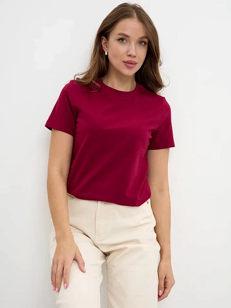 Футболка SLIM, бордовая