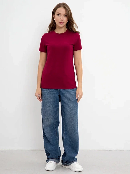 Футболка SLIM, бордовая