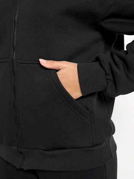 Спортивный костюм с начесом, черный