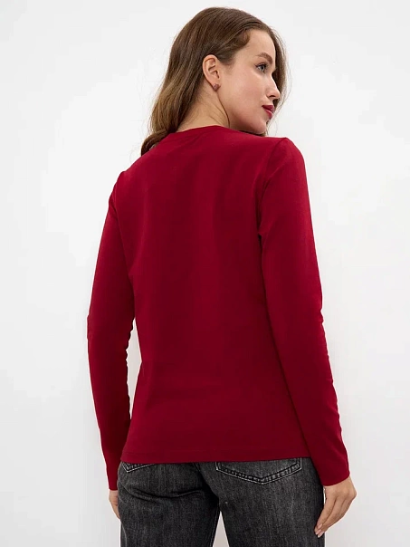 Лонгслив BASE, бордовый