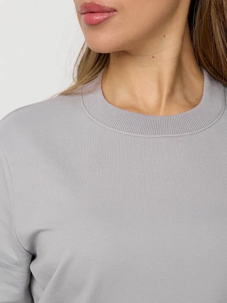 Свитшот без начеса, серый