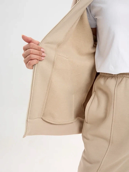 Спортивный костюм с начесом, бежевый