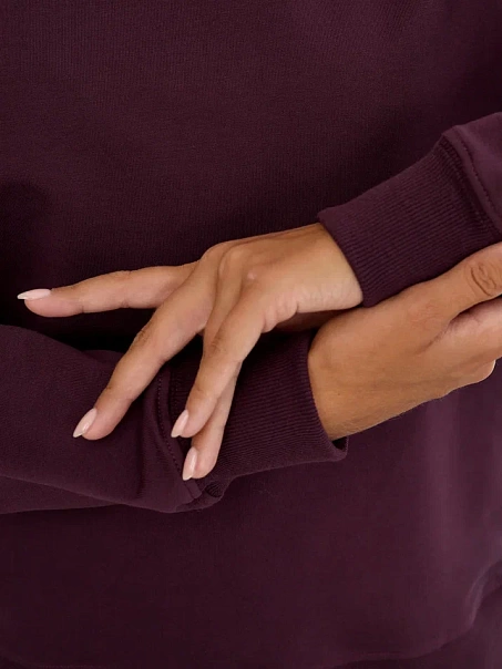 Свитшот без начеса бордовый