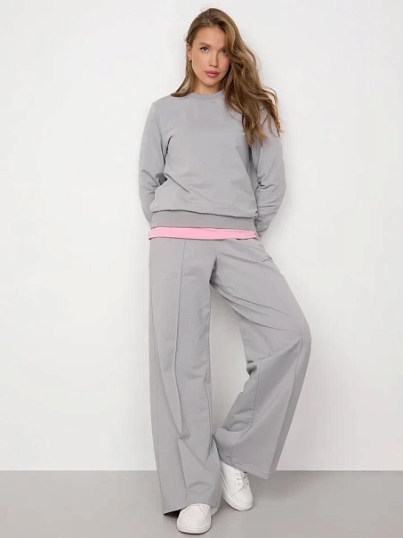 Брюки палаццо серые