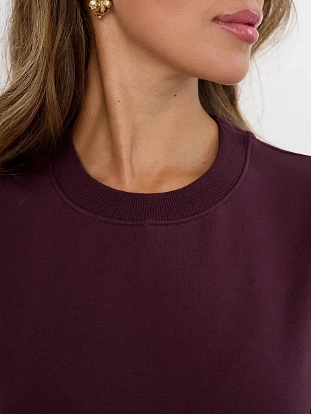 Свитшот без начеса бордовый