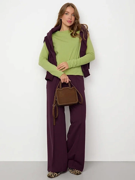 Брюки палаццо бордовые