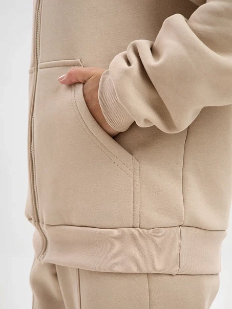 Спортивный костюм с начесом, бежевый