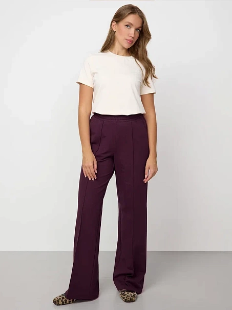 Брюки палаццо бордовые