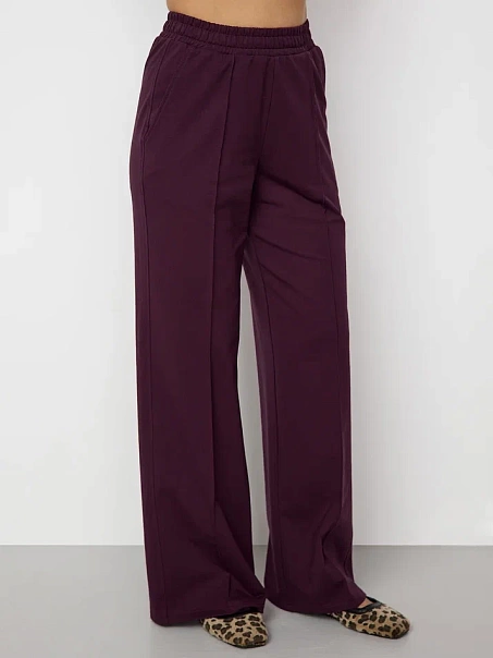 Брюки палаццо бордовые