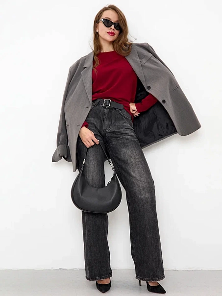 Лонгслив BASE, бордовый